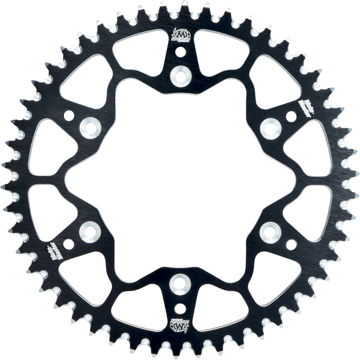 MOTO-MASTER 7075-T6 Aluminum Rear Sprocket, 49 Tooth, Black - Suzuki/Yamaha, Part 620042249