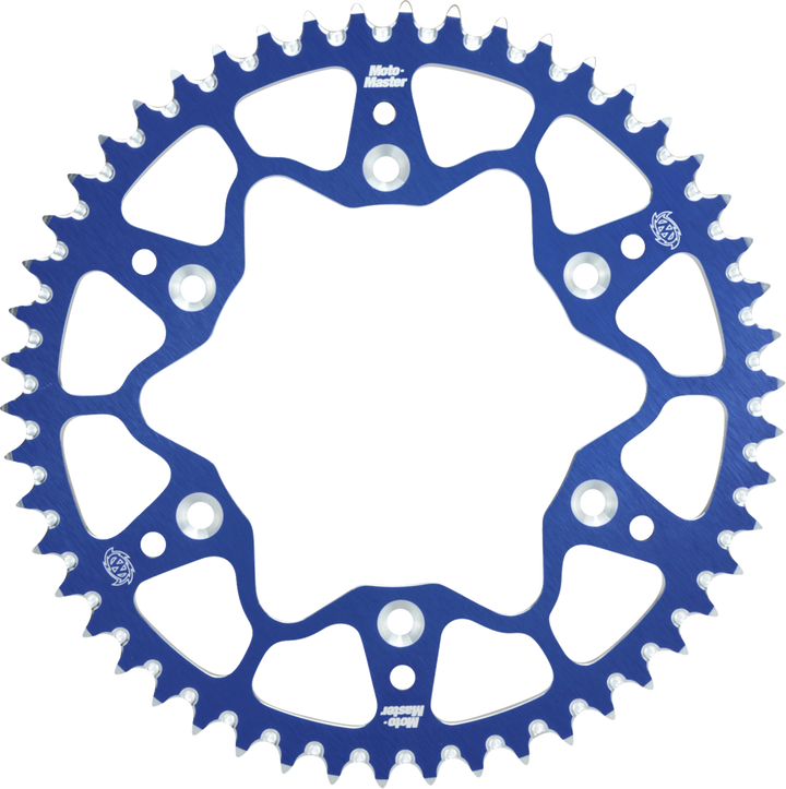 MOTO-MASTER 7075-T6 Aluminum Rear Sprocket, 52-Tooth Blue, MX 85, Part 620182452