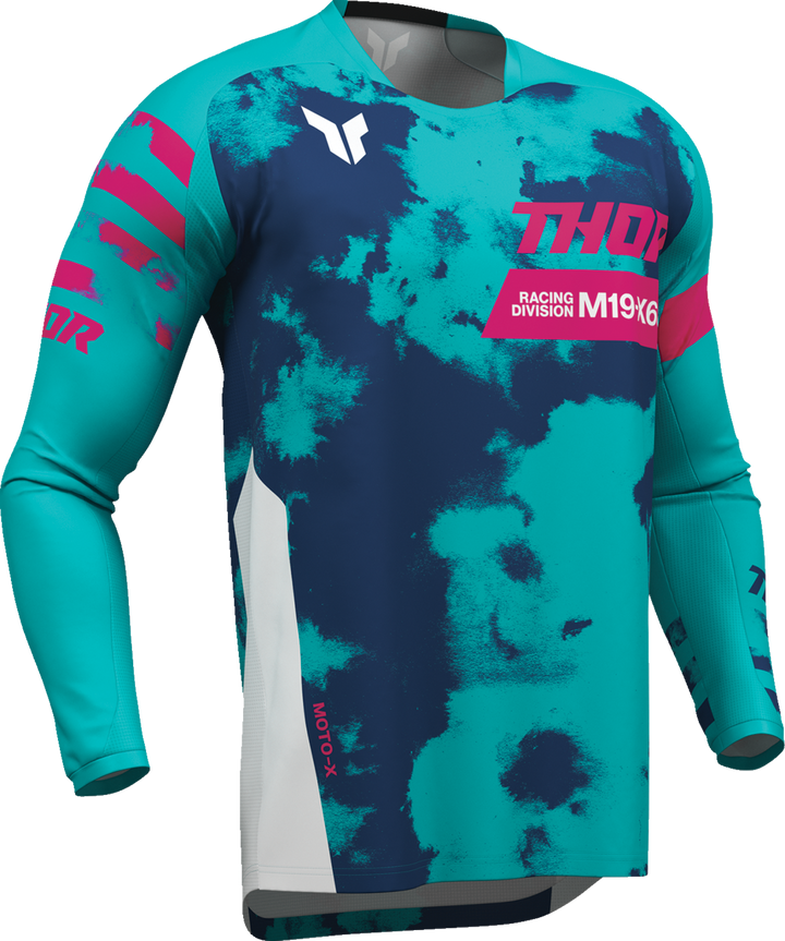 Thor Launchmode Bleach Jersey - White/Aqua