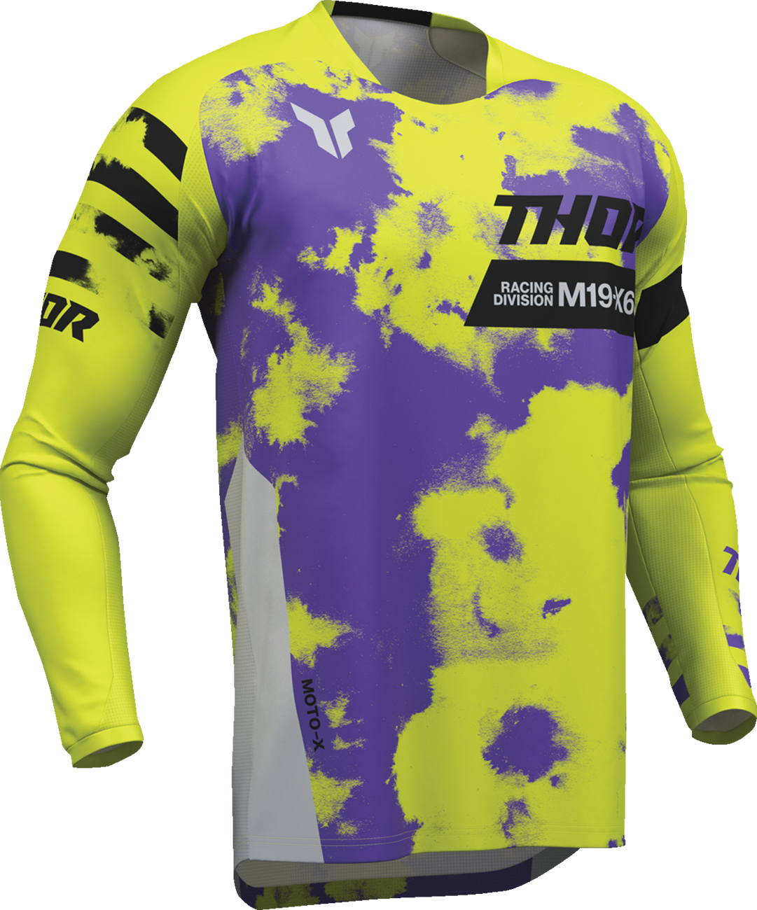 Thor Youth Launchmode Bleach Jersey - Gray/Acid
