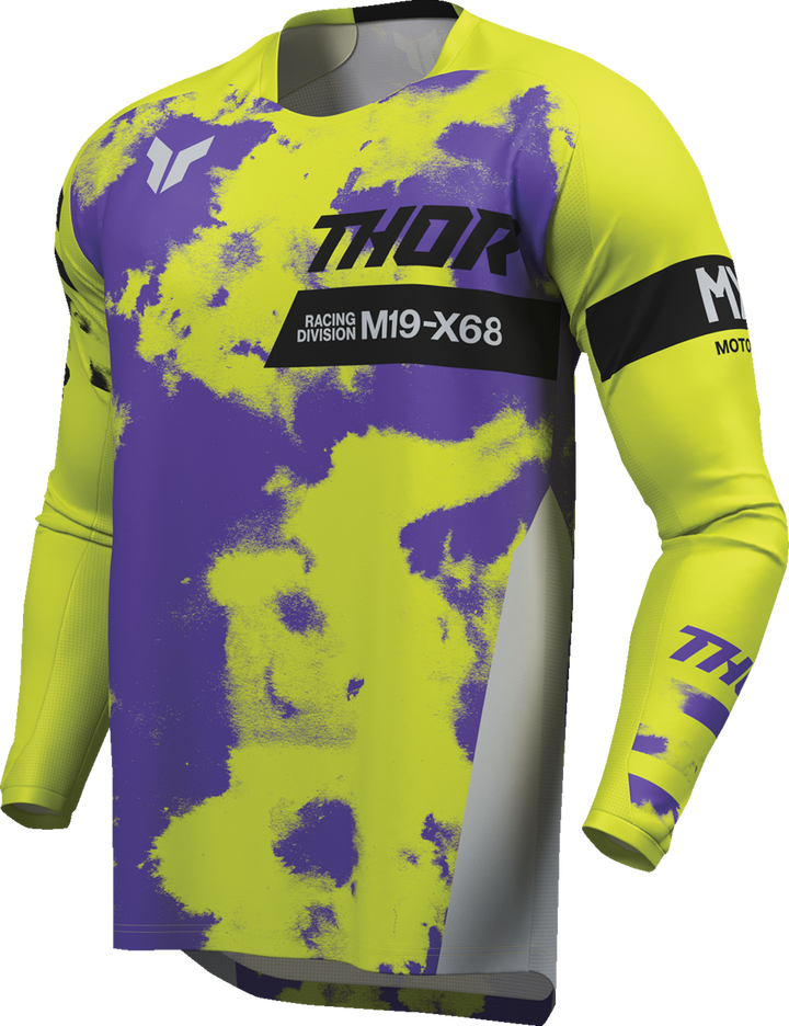 Thor Youth Launchmode Bleach Jersey - Gray/Acid