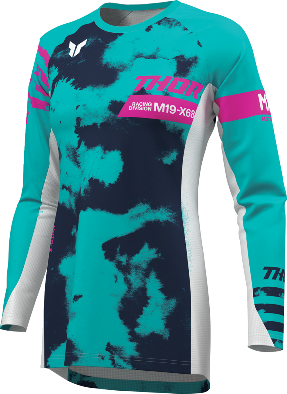 Thor Women's Launchmode Bleach Jersey - White/Aqua