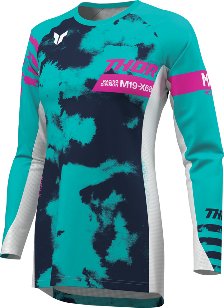 Thor Women's Launchmode Bleach Jersey - White/Aqua