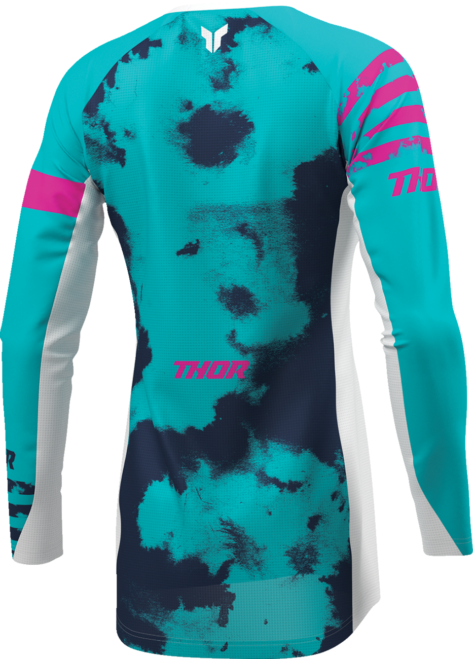 Thor Women's Launchmode Bleach Jersey - White/Aqua