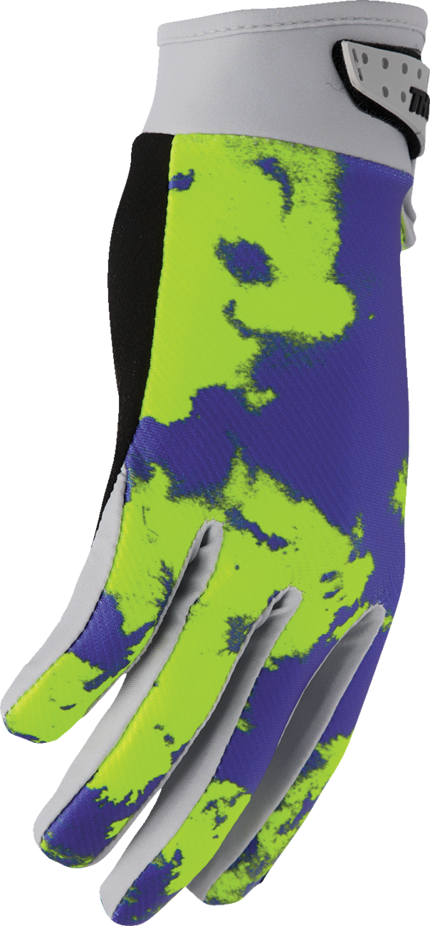 Thor Launchmode Bleach Gloves - Gray/Acid
