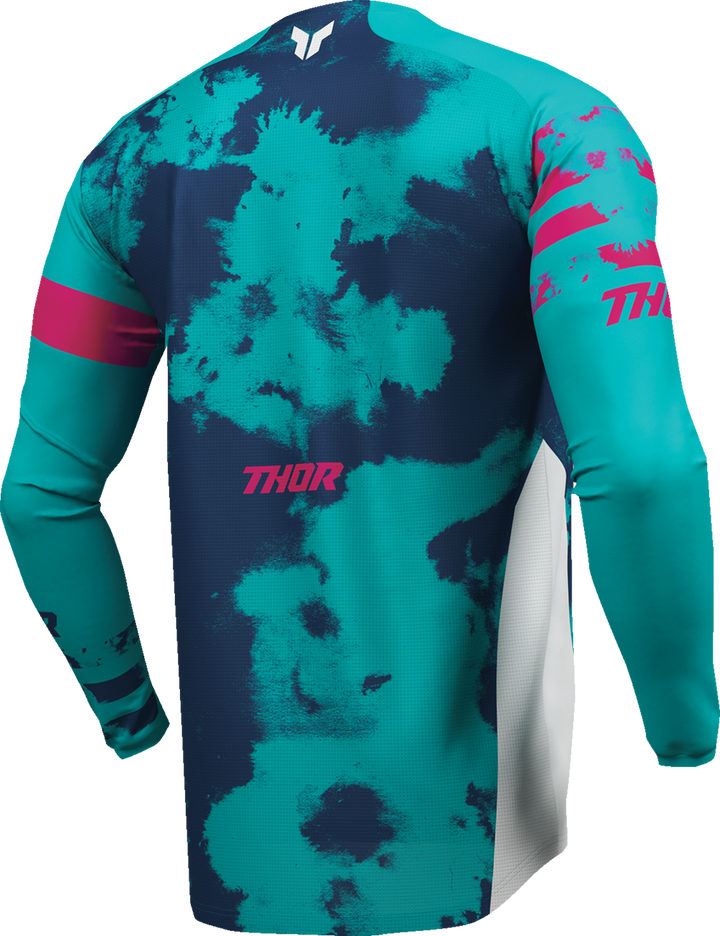 Thor Youth Launchmode Bleach Jersey - White/Aqua