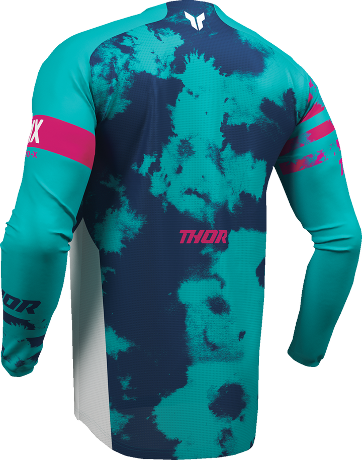 Thor Youth Launchmode Bleach Jersey - White/Aqua