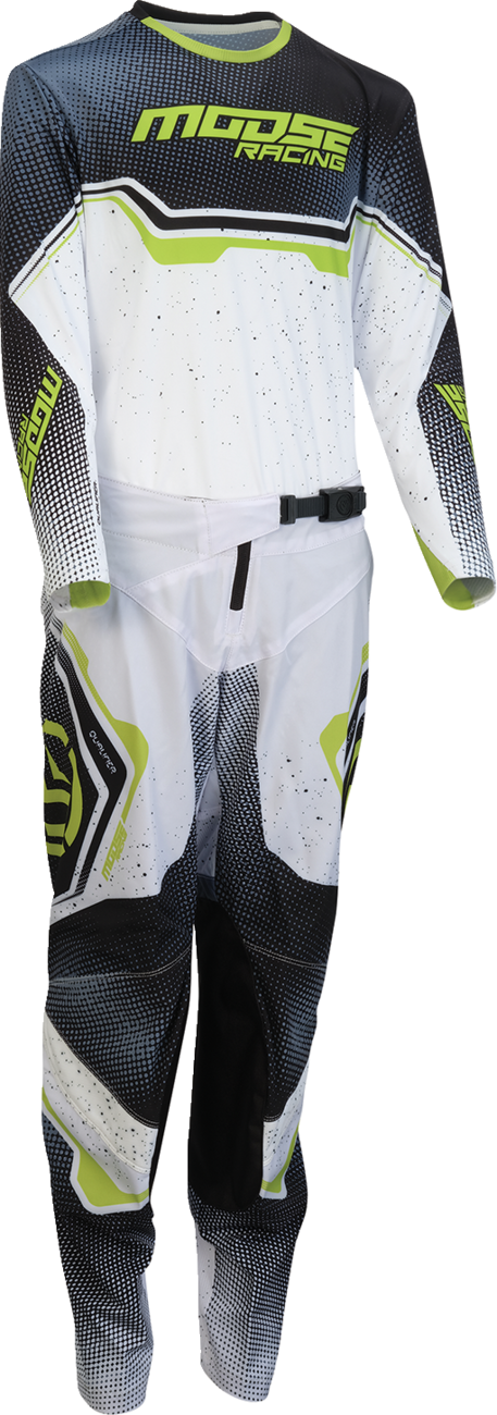 Moose Racing Youth Qualifier Pants - White/Black/Green