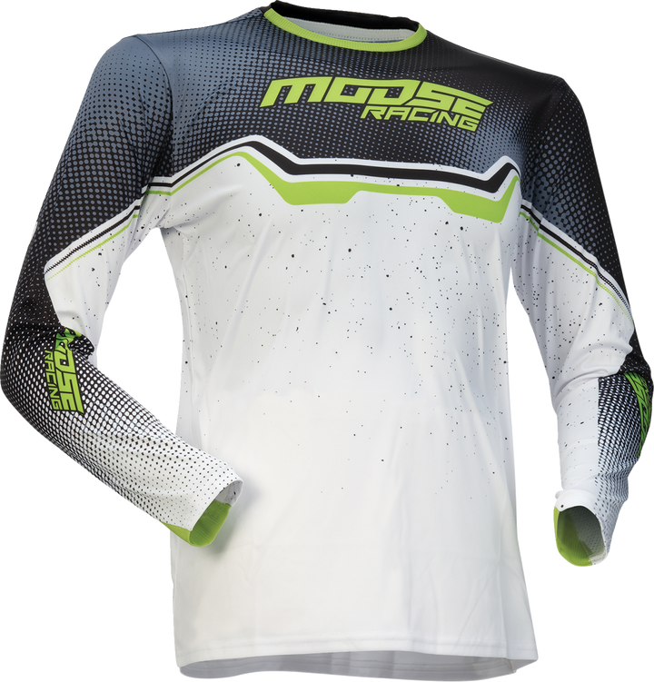Moose Racing Youth Qualifier Jersey - White/Black/Green