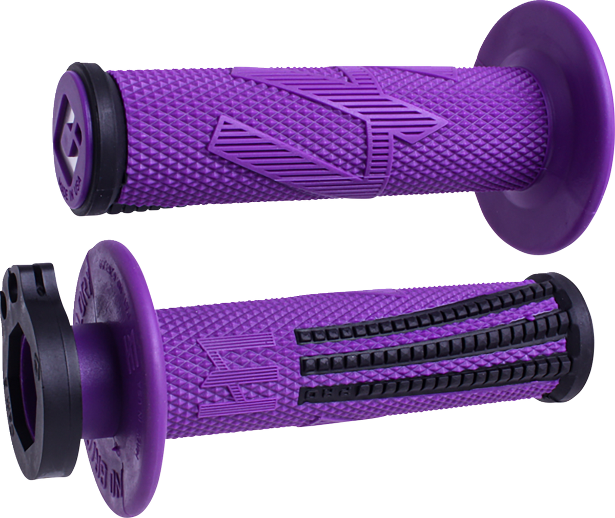 ODI Emig Pro V2 Lock-On Grips Purple/Black with Throttle Tube, H36EPPRB
