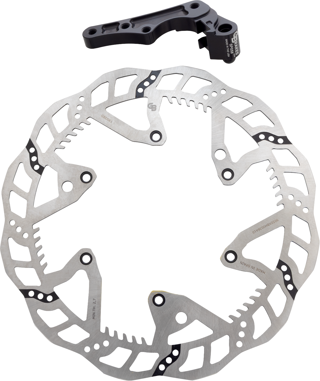 GBRAKES GBDOS224 Brake Rotor Kit with Caliper Relocation Bracket, Solid Mount