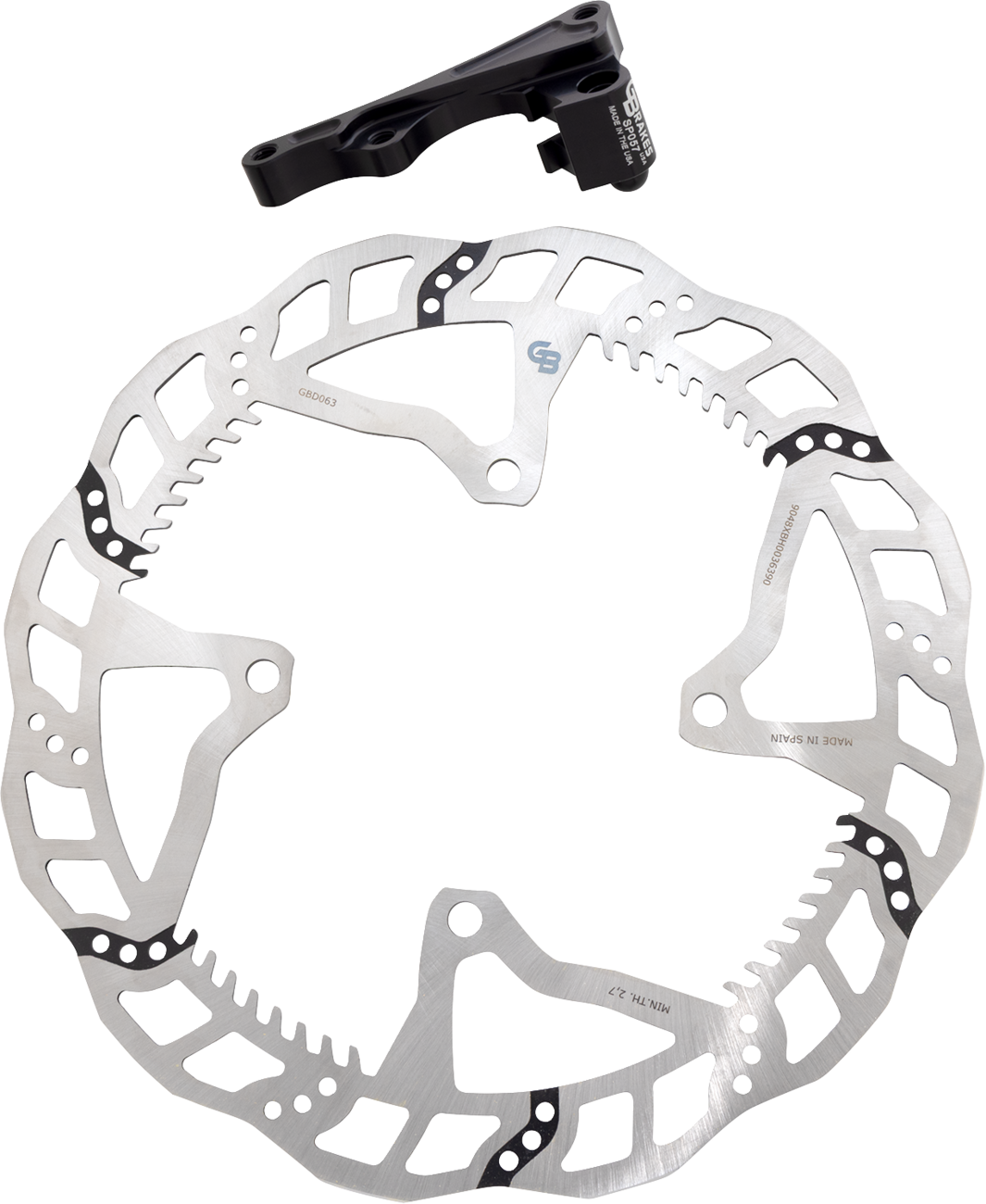 GBRAKES GBDOS226 Brake Rotor Kit with Caliper Relocation Bracket, Solid Mount
