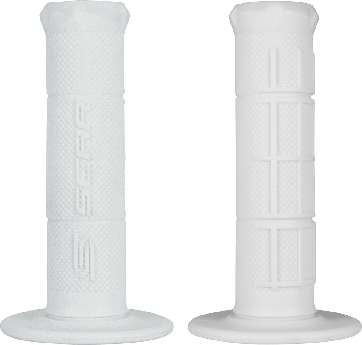 SCAR Racing GOSW Single-Density Motorcycle Handlebar Grips, White