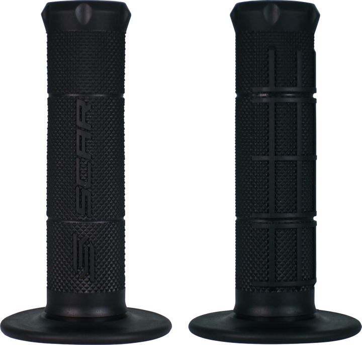SCAR Racing Single-Density Diamond Half-Waffle Grips, Black - GOSBLK