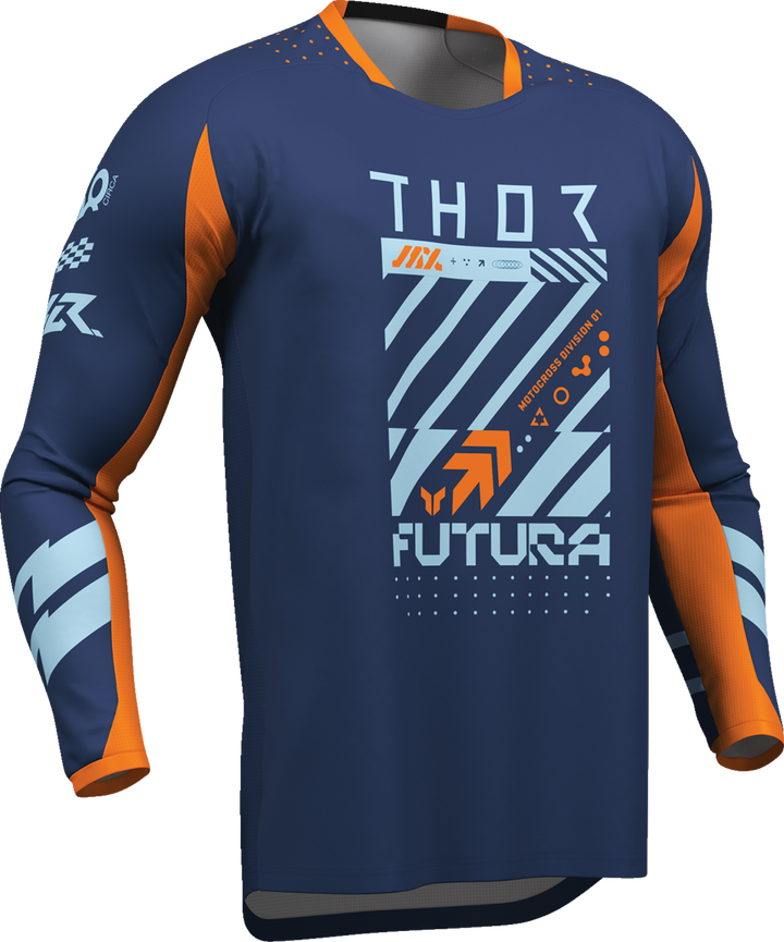 Thor Youth Launchmode Futura Jersey - Navy/Orange