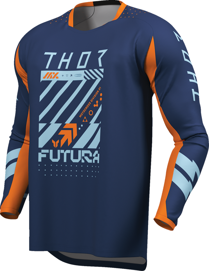 Thor Youth Launchmode Futura Jersey - Navy/Orange
