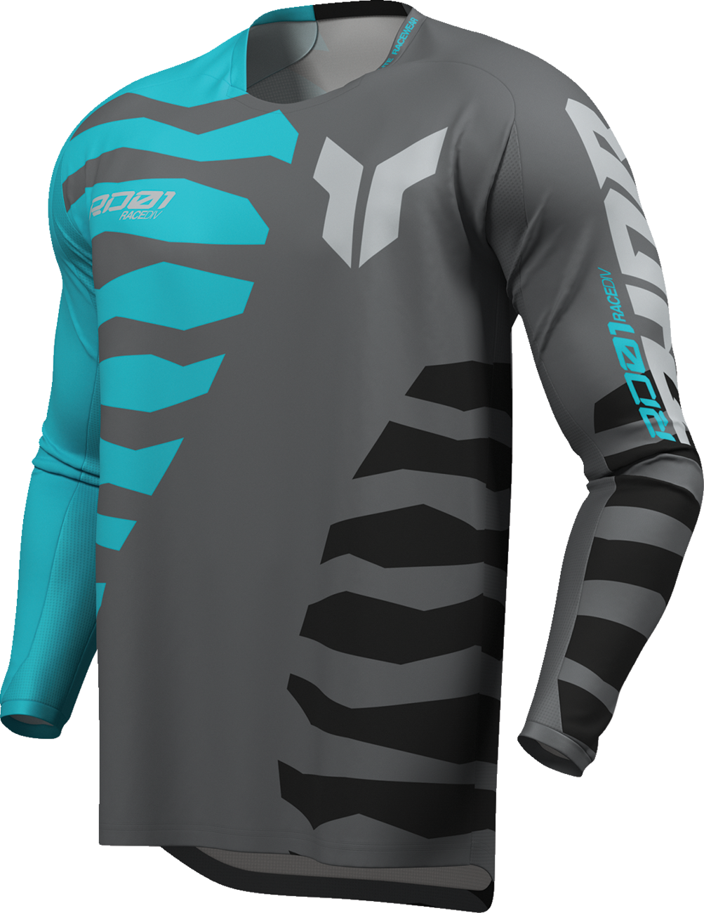 Thor Launchmode Shredder Jersey - Charcoal/Aqua