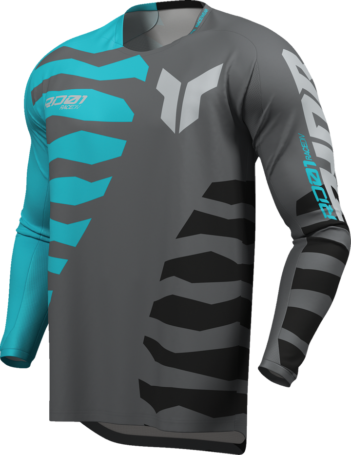Thor Launchmode Shredder Jersey - Charcoal/Aqua