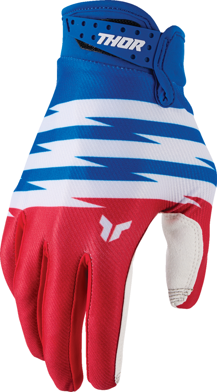 Thor Youth Launchmode Shockie Gloves - Red/Blue