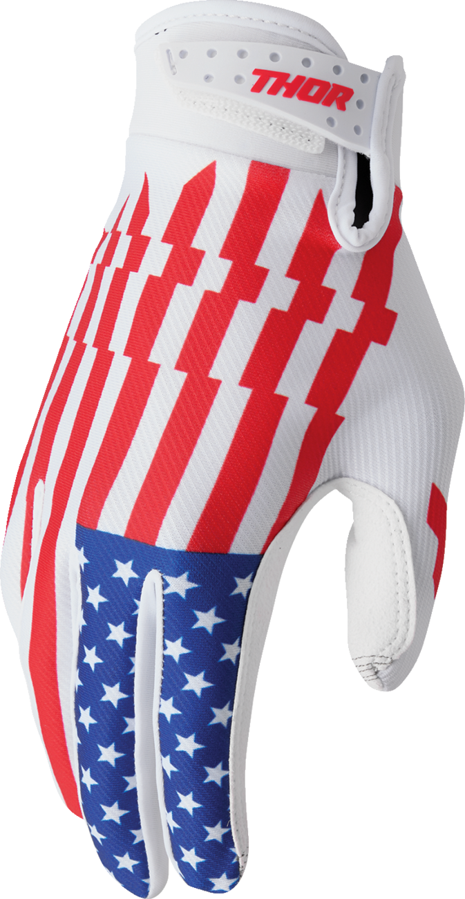 Thor Youth Launchmode Patriot Gloves - Red/White/Blue