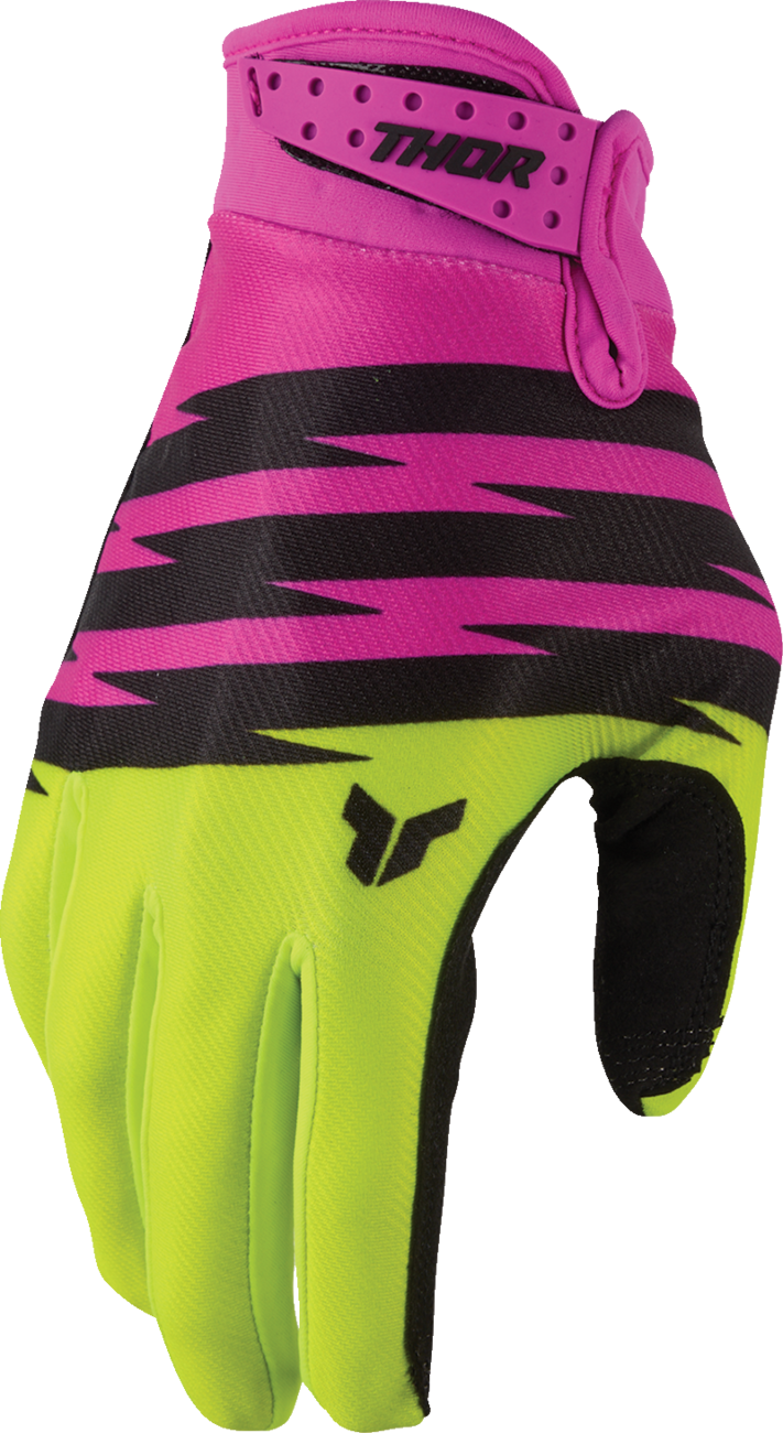 Thor Youth Launchmode Shockie Gloves - Acid/Fuchsia