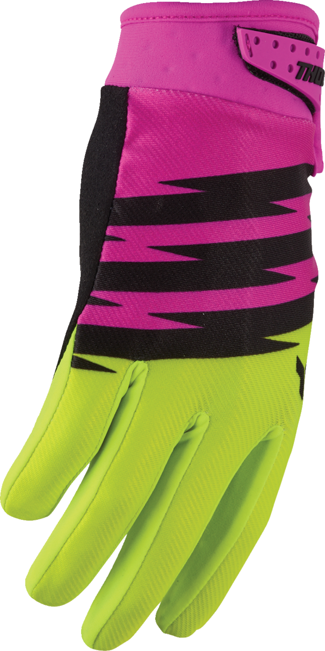 Thor Youth Launchmode Shockie Gloves - Acid/Fuchsia