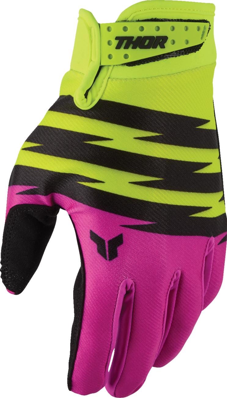 Thor Youth Launchmode Shockie Gloves - Acid/Fuchsia