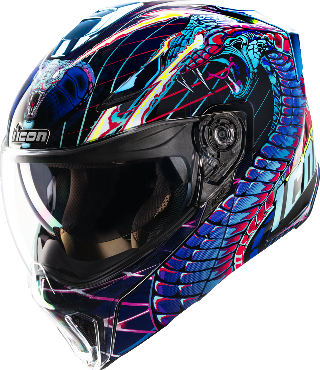 Icon Threshold™ Modular Helmet - Synthwave Lazer Cobra