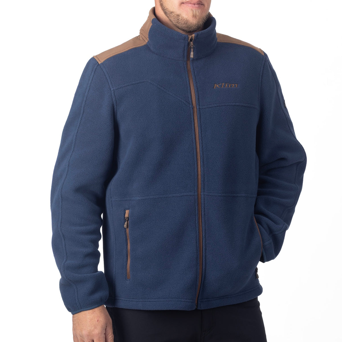 Teton Crest Fleece Jacket - Insignia Blue - Cocoa Brown