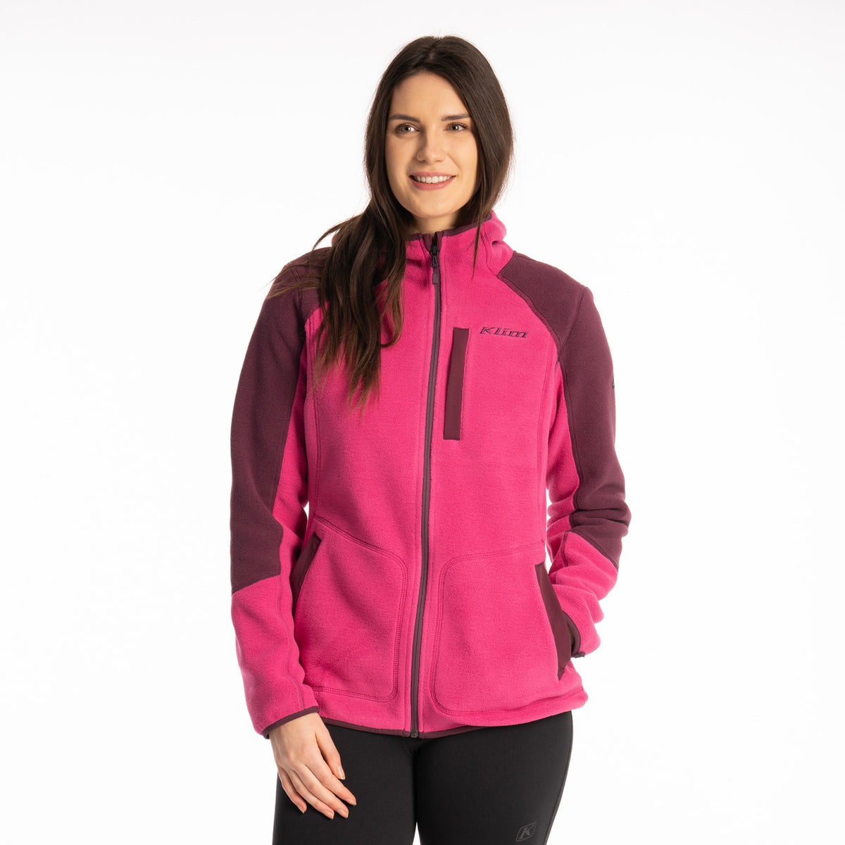 Klim Women's Darby Canyon Fleece Hoodie - Fuchsia Red - Italian Plum
