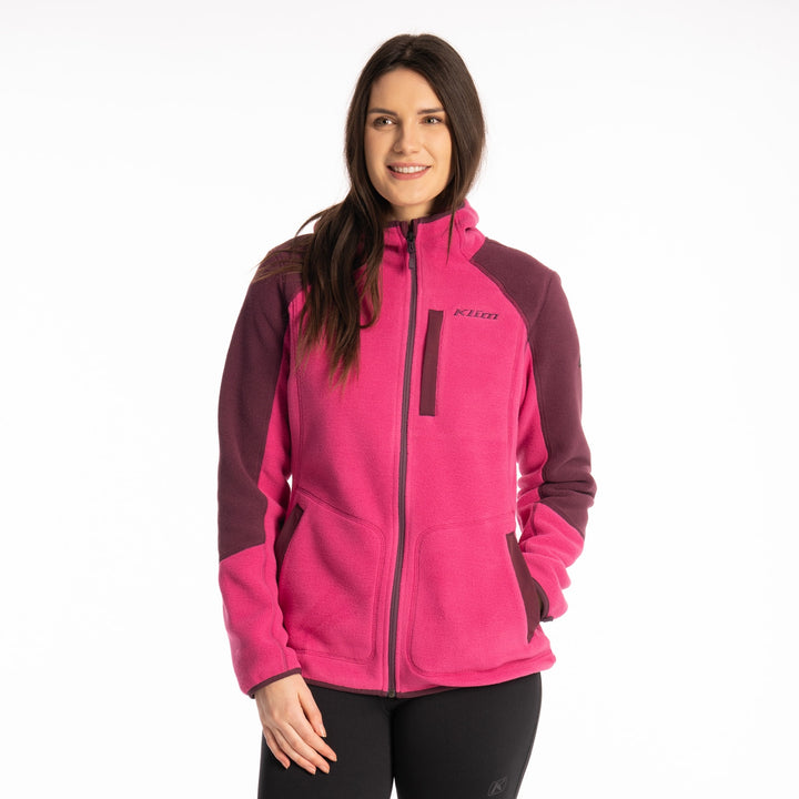 Klim Women's Darby Canyon Fleece Hoodie - Fuchsia Red - Italian Plum