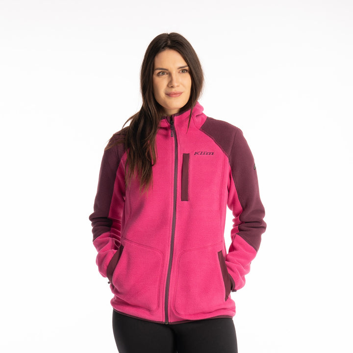Klim Women's Darby Canyon Fleece Hoodie - Fuchsia Red - Italian Plum