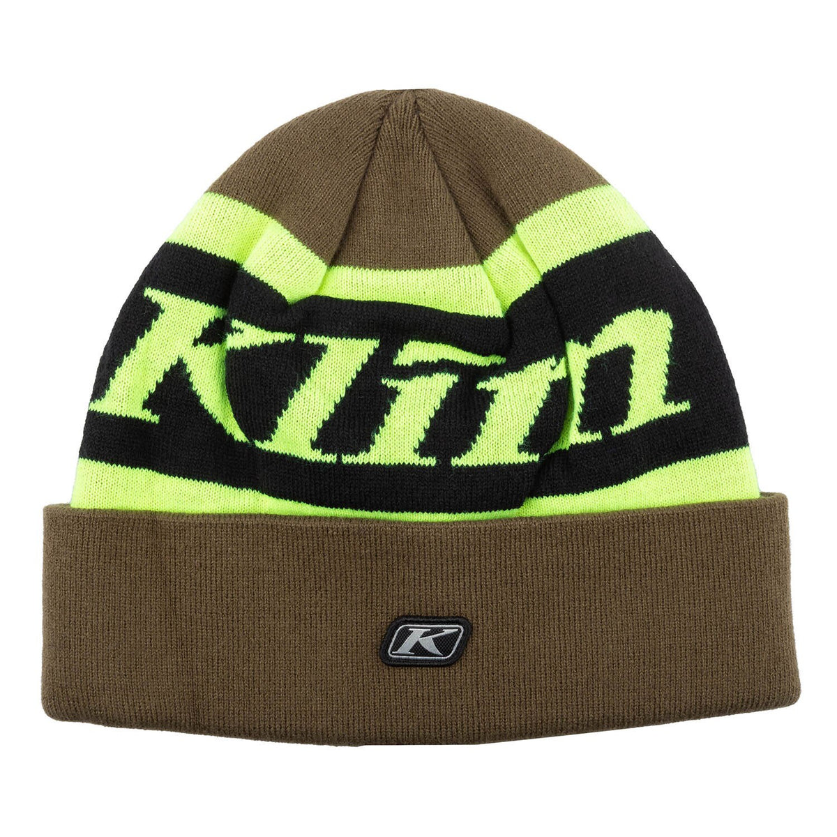 Belmont Point Beanie - Dark Olive - Hi-Vis