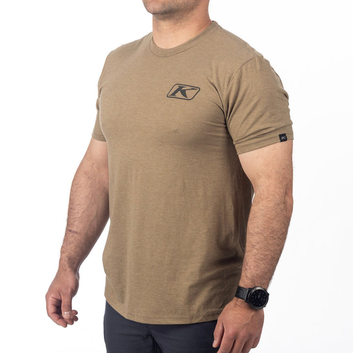 Klim Destination Tri-blend Tee - Coyote Brown Heather - Asphalt