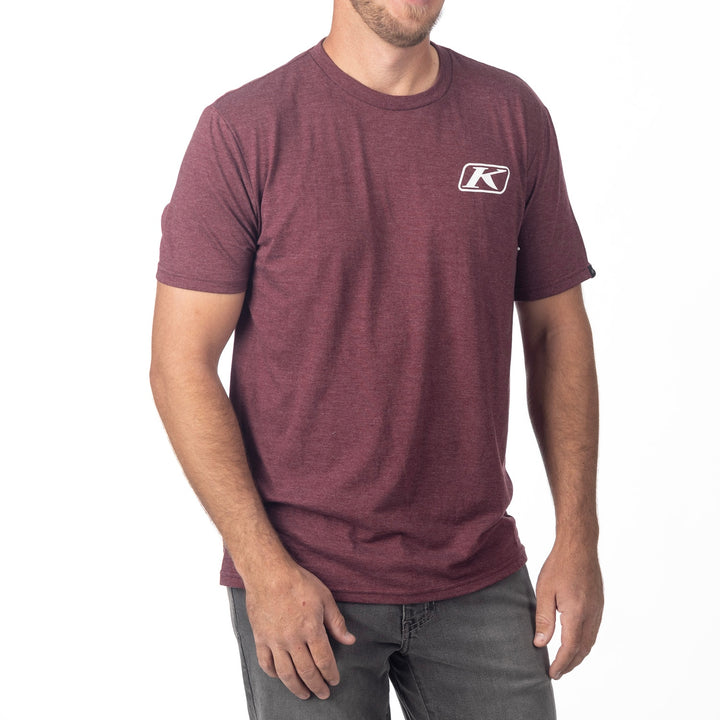 Klim Destination Tri-blend Tee - Maroon Frost - White