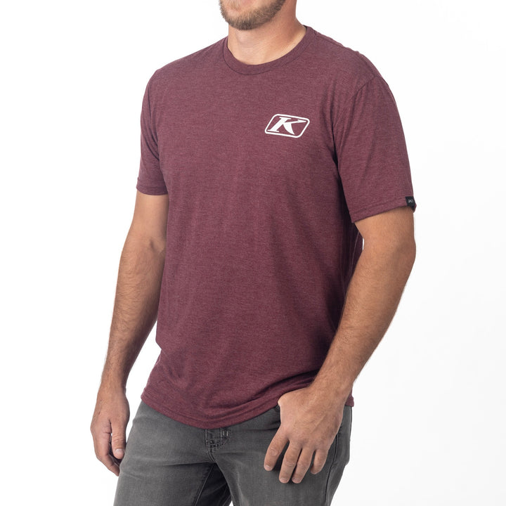 Klim Destination Tri-blend Tee - Maroon Frost - White