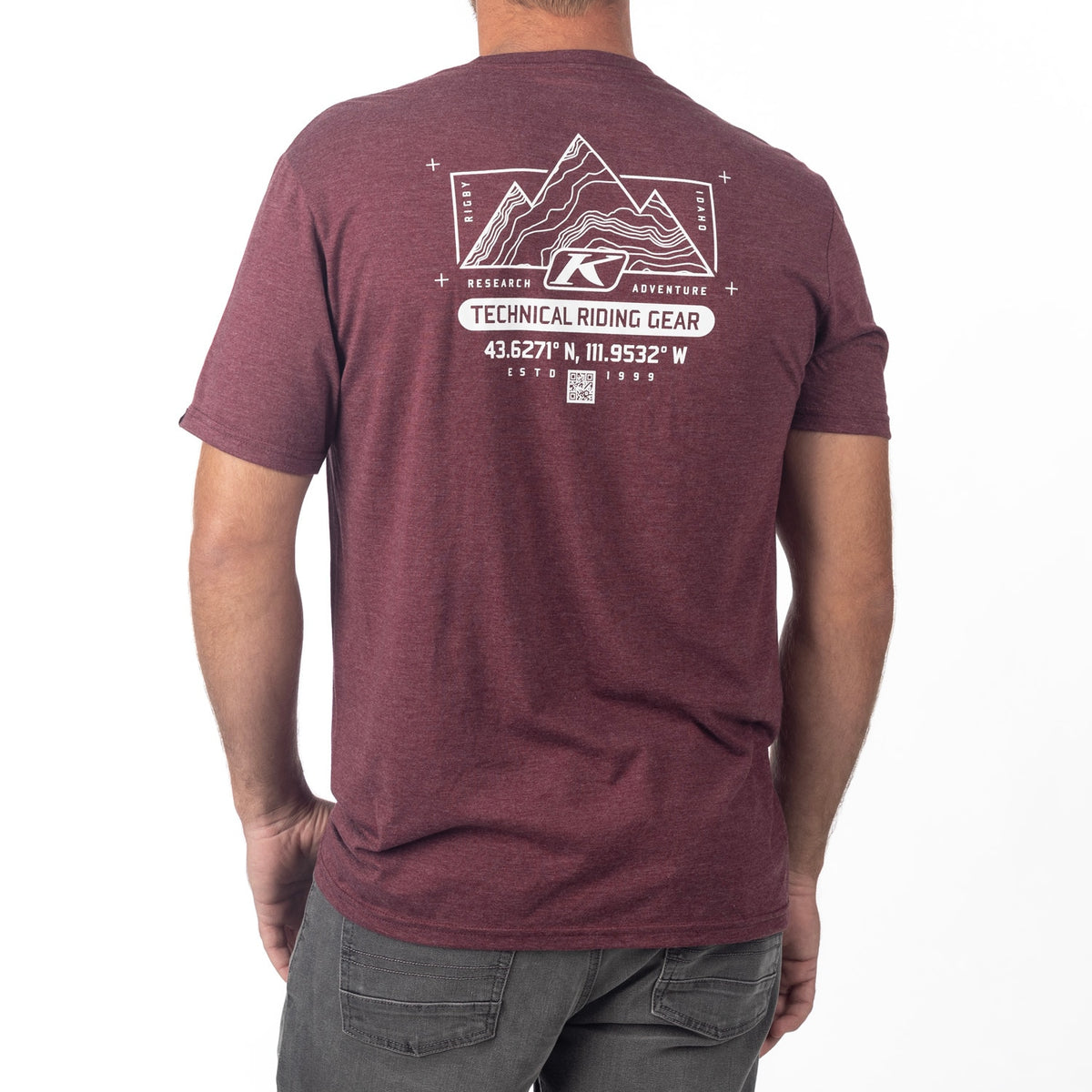 Klim Destination Tri-blend Tee - Maroon Frost - White