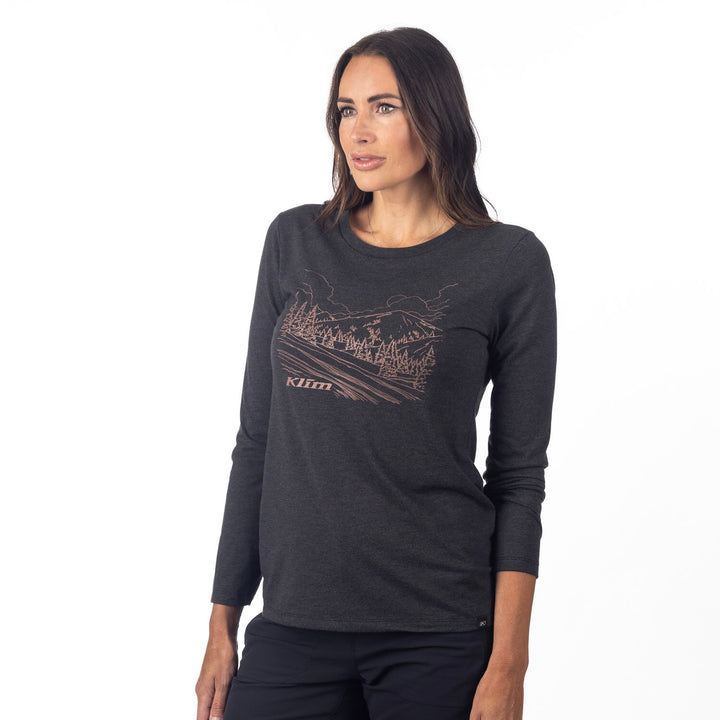 Klim Women's Haven Tri-blend LS Tee - Black - Twilight Mauve