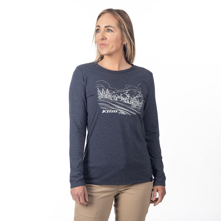 Klim Women's Haven Tri-blend LS Tee - Navy Frost - Papyrus