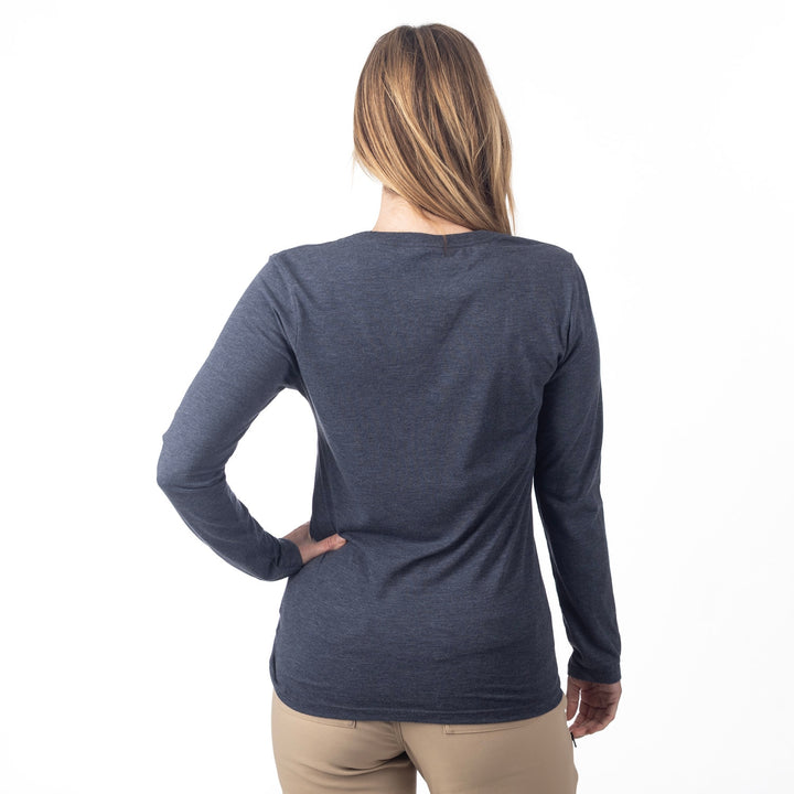 Klim Women's Haven Tri-blend LS Tee - Navy Frost - Papyrus