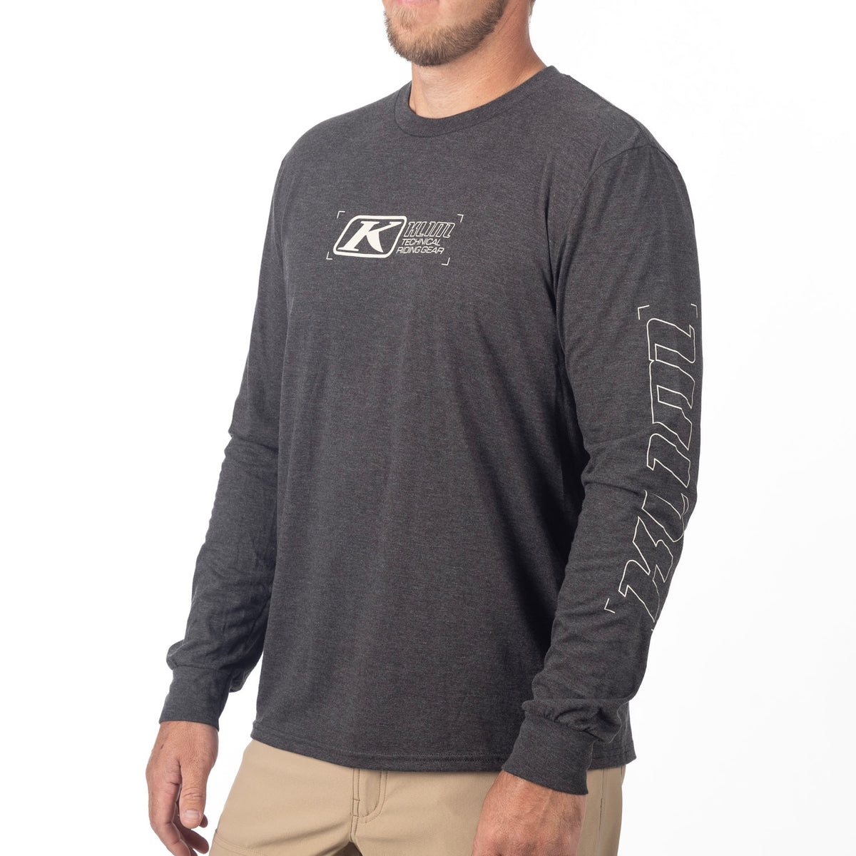 Klim Tri-Blend Long Sleeve Tee - Heathered Charcoal - Peyote