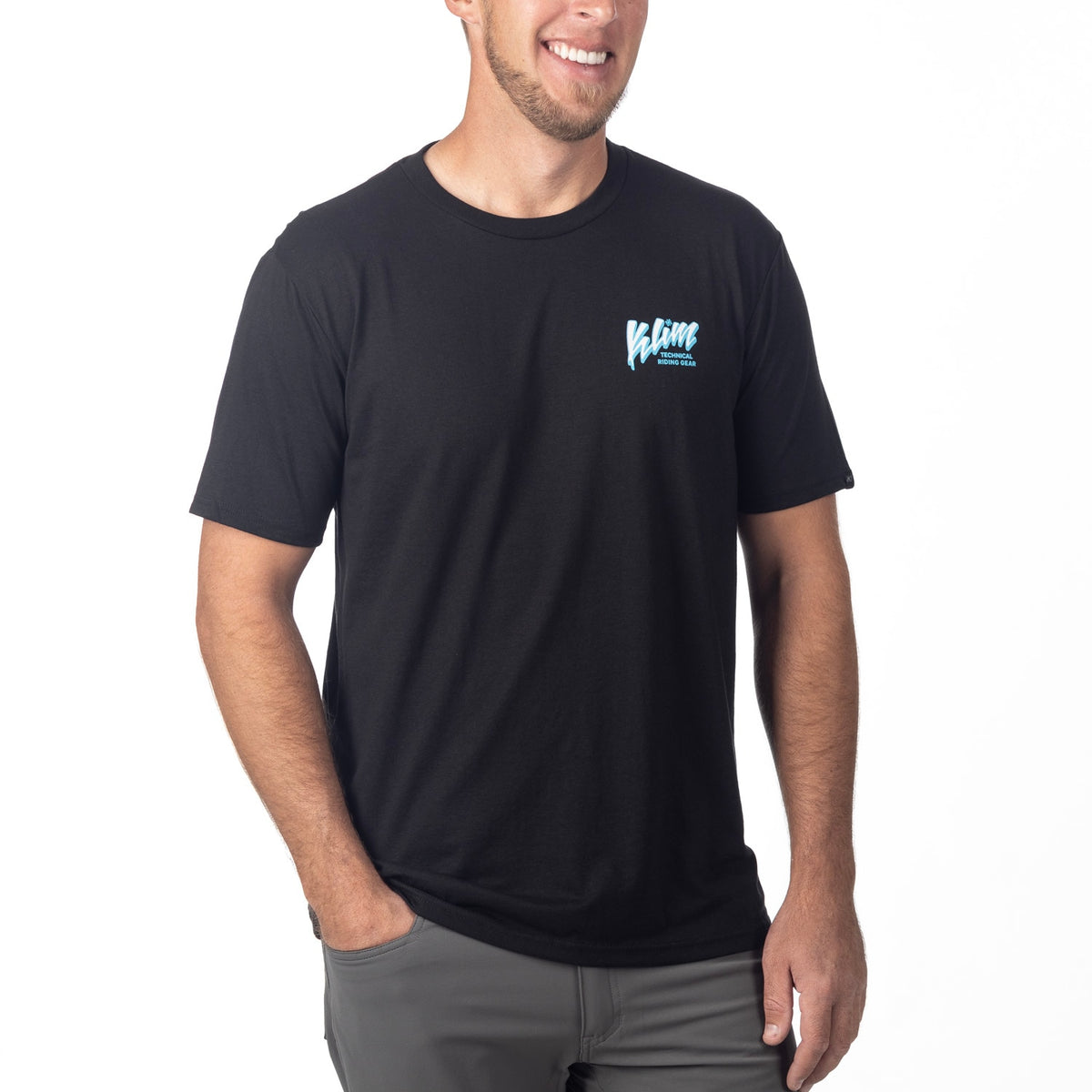 Klim Powabunga Tri-blend Tee - Black - Ice Blue