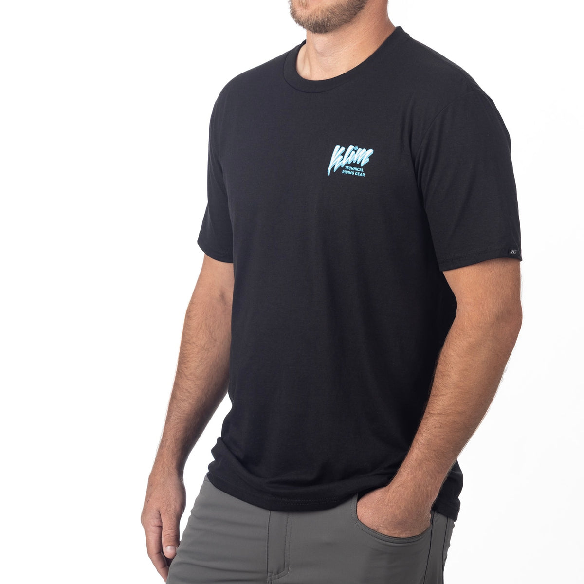 Klim Powabunga Tri-blend Tee - Black - Ice Blue