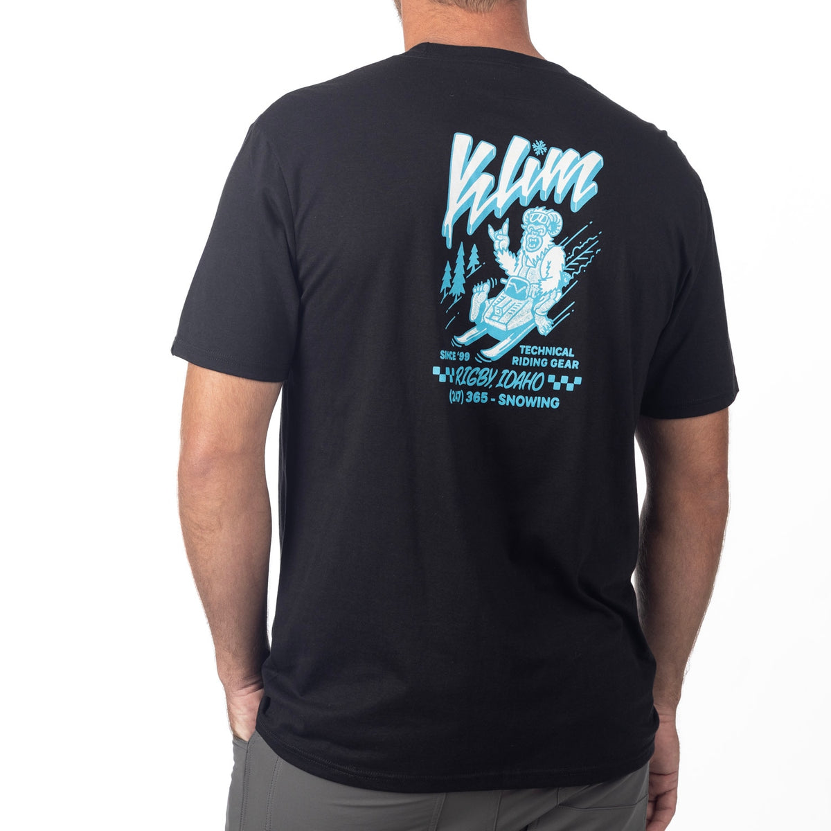 Klim Powabunga Tri-blend Tee - Black - Ice Blue