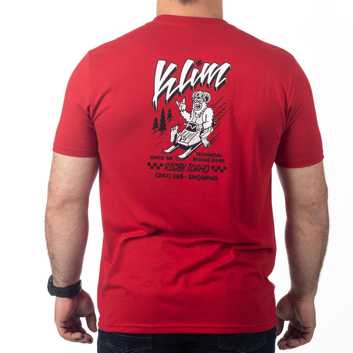 Klim Powabunga Tri-blend Tee - Classic Red - Black