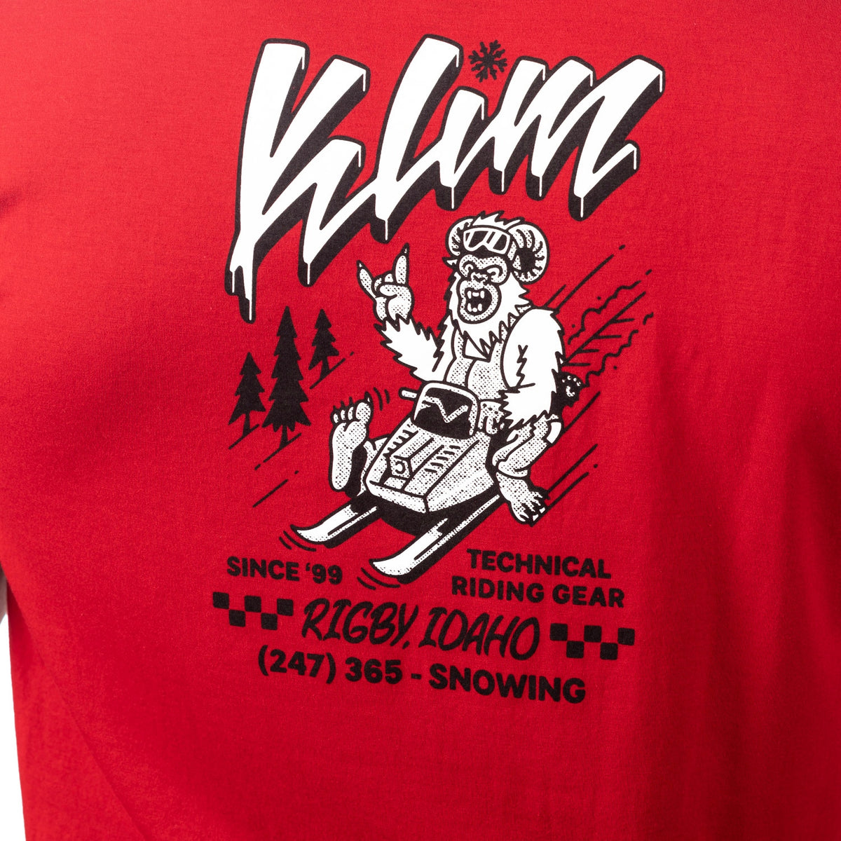 Klim Powabunga Tri-blend Tee - Classic Red - Black