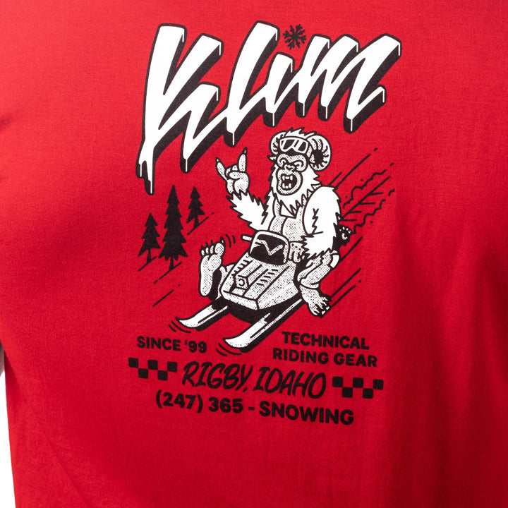 Klim Powabunga Tri-blend Tee - Classic Red - Black