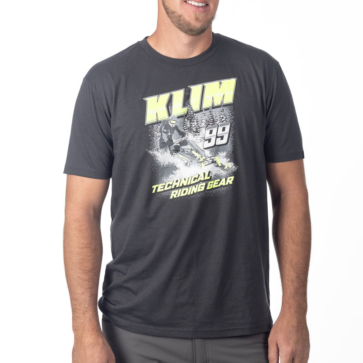 Klim Speedway Tri-blend Tee - Charcoal - Hi-Vis