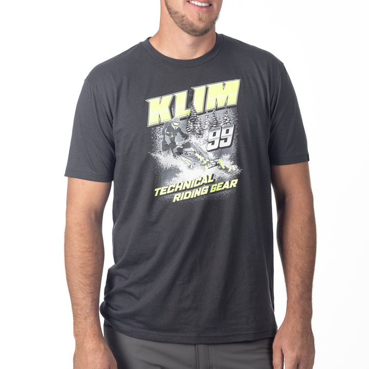 Klim Speedway Tri-blend Tee - Charcoal - Hi-Vis