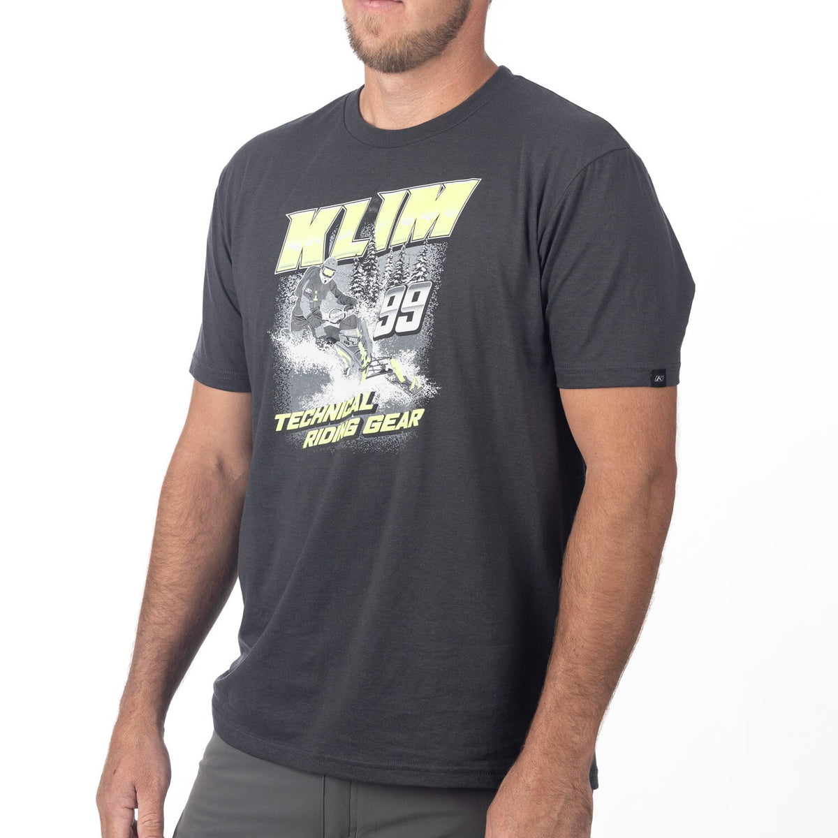 Klim Speedway Tri-blend Tee - Charcoal - Hi-Vis